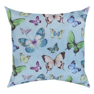 Outdoor Pillow Papillion Design - 18" Climaweave Polyester by Manual Woodworkers & Weavers - 1 of 3