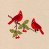 Linum Home Textiles Christmas RED PAIR - Embroidered Luxury 100% Turkish Cotton Hand Towels (Set of 2) - 3 of 3