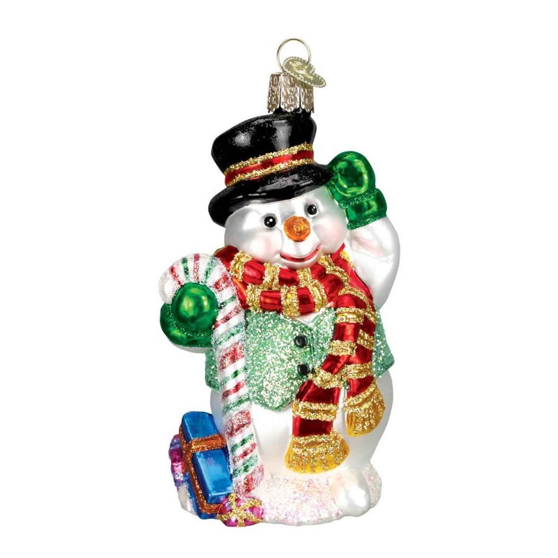 Old World Christmas 4.25 In Candy Cane Snowman Ornament Snowman Tree Ornaments, 1 of 4