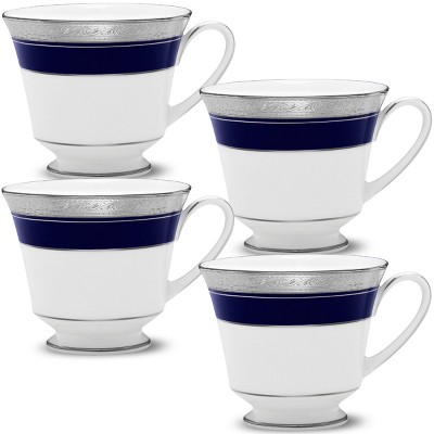 Noritake Crestwood Cobalt Platinum Set of 4 Cups
