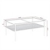 Rectangle Coffee Table, with Gray Tempered Glass top and Legs, Modern Table for Living Room - 2 of 4