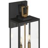 Possini Euro Design Possini Euro Trystin 18"H Black & Brass 2-Light Outdoor Wall Light - 3 of 4