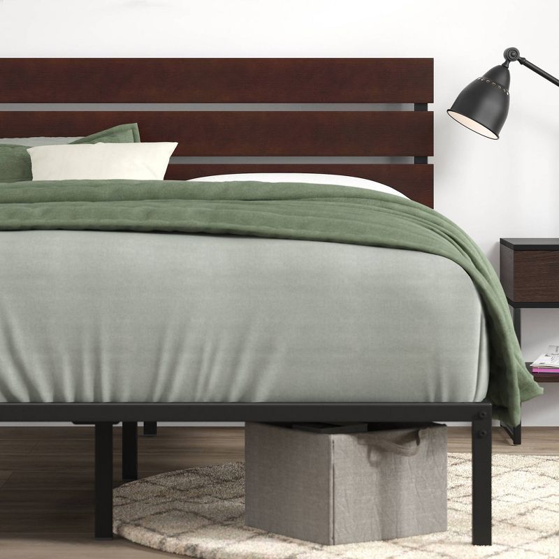 Figari Bamboo and Metal Platform Bed Frame Coffee Bean - Zinus, 3 of 9