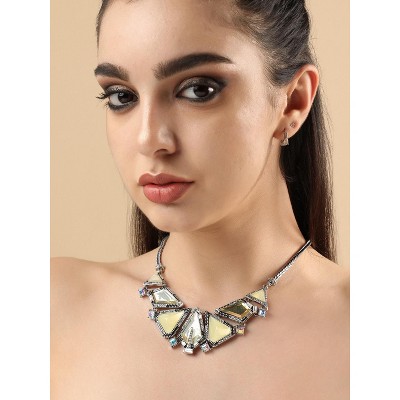 SOHI Women's Multicolour Party Stone Statement Necklace