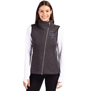 Colorado Rockies Cutter & Buck Mainsail Sweater Knit Womens Asymmetrical Vest - 1 of 1