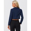 Allegra K Women's Long Sleeve Open Front Notched Lapel Business Cropped Blazers - 4 of 4