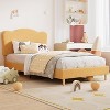 Bed Frame for Kids, Upholstered Platform Bed with Cute Boucle Velvet Headboard for Girls, No Box Spring Needed, Easy Assembly, Durable Design - 3 of 4