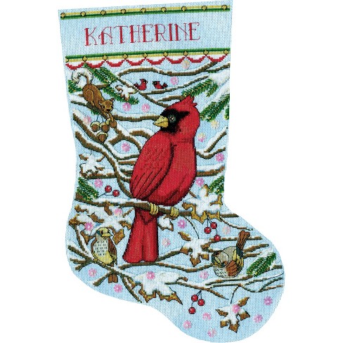 Design Works Counted Cross Stitch Stocking Kit 17 Long-cardinal