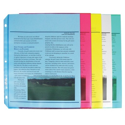 C-Line Poly Sheet Protectors, 8-1/2 x 11 Inches, Assorted Colors, pk of 50