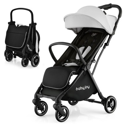 Infans Portable Baby Stroller One-Hand Fold Pushchair W/ Aluminum Frame Grey