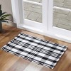 VCNY 2'x'3' Plaid Indoor/Outdoor Layering Accent Rug Black/White - 4 of 4