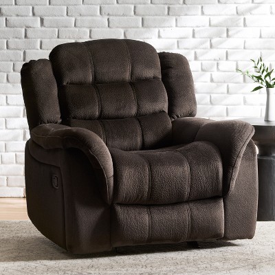 Manual Reclining Chair, Comfy Plush Recliner Chair with Foldable Footrest, Rocking Recliner Chair for Living Room, Bedroom, Home Office, Small Space