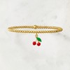 Pure Collection by Ross-Simons Italian 3mm 18kt Gold Vermeil Bead Stretch Bracelet With Enamel Cherry Charm - 3 of 4