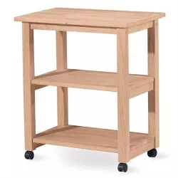 Wood Microwave Kitchen Cart in Brown-Pemberly Row