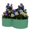 2Pcs Petal-Shaped Galvanized Raised Garden Bed, Open Base Metal Planter Box for Vegetables Flowers Herbs Outdoor Use - 3 of 4