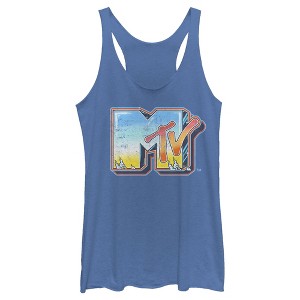 Women's MTV Shimmery Logo Racerback Tank Top - 1 of 3