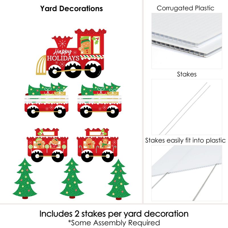 Big Dot of Happiness Christmas Train - Yard Sign and Outdoor Lawn Decorations - Holiday Party Yard Signs - Set of 8, 5 of 8