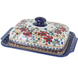 Blue Rose Polish Pottery M080 Manufaktura Large Butter Dish - 1 of 1