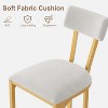 Bar Stools Set of 2 - Ergonomic T-Back Counter Height Stools with Velvet Upholstery glod - 4 of 4