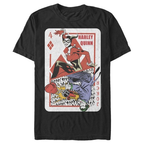 Men's Batman Harley Quinn Joker Poker Card T-shirt : Target