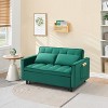 NicBex 3-in-1  Convertible Sleeper Chair,Modern Velvet Pull-out Sofa Bed with Toss Pillows and Pockets,Soft Couches for Living Room,Green - 2 of 4