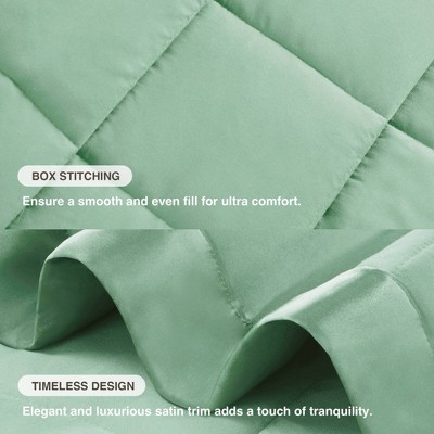 Twin Green Down Alternative Blanket with Satin Trim