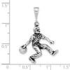 Black Bow Jewelry Sterling Silver Antiqued Bowler Pendant - 3 of 4