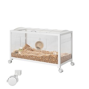 GustoWave 37.8'' Hamster Cage, Metal and Plastic with Wheels, Small Animal Habitat for Hamsters, Mice, Gerbils, Guinea Pigs - 1 of 4
