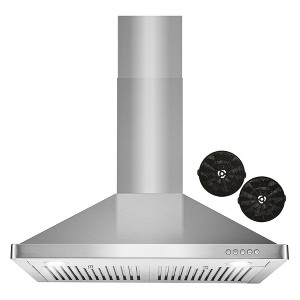 Cosmo COS-63175-DL 30 in. Vista Collection 380 CFM Ductless Wall Mount Range Hood, Button Controls, LED Lights, Stainless Steel - 1 of 4