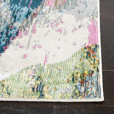 Lillian Gray and Pink Floral 4' x 6' Synthetic Area Rug