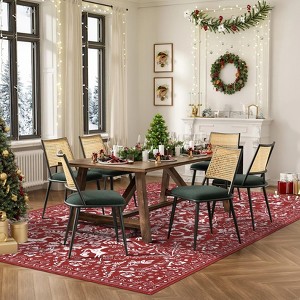 Christmas Washable Area Rug, Xmas Foldable Festive Decor Indoor Mat, Low Pile Stain Resistant Floor Carpet for Living Room, Bedroom - 1 of 4