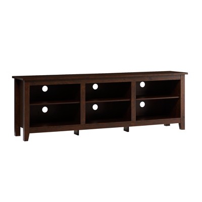 70" MDF Modern Transitional 3-Shelf Open Storage TV Stand with Adjustable Shelves and Cord Management for Living Room and Bedroom