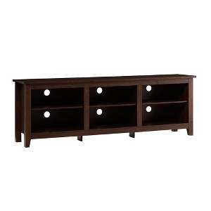 70" MDF Modern Transitional 3-Shelf Open Storage TV Stand with Adjustable Shelves and Cord Management for Living Room and Bedroom - 1 of 4
