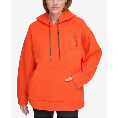 Calvin Klein Womens Embroidered Fleece Hoodie Sweatshirt