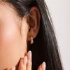 EVRY JEWELS WATERPROOF Gold or Silver Plated Stainless Steel Crystal Twist Hoop Earrings - 2 of 4