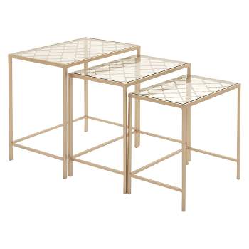 Metal Nesting Tables Pale (Set of 3) Gold - Olivia & May
