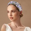 Unique Bargains Women's Elegant Knotted Printed Wide Hairband 6.30"x4.92" Purple 1 Pc - 2 of 3