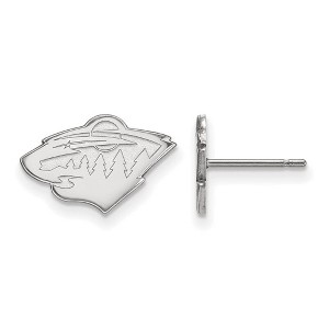 Black Bow Jewelry 14k White Gold Minnesota Wild NHL Stud Earrings - 1 of 3