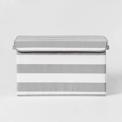 Large Rectangle Kids Storage Striped Bin Gray Pillowfort Target