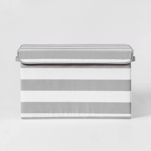 Stripe Woven Strap X-Large Storage Bin, Grey