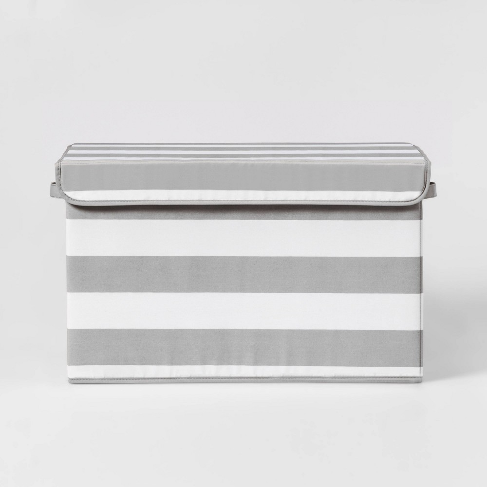 Photos - Clothes Drawer Organiser Large Rectangle Kids' Storage Striped Bin Gray - Pillowfort™