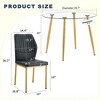 5-Piece Dining Set with Glass Table and 4 PU Armless Chairs - 4 of 4