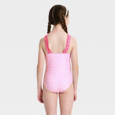 Hello Kitty Girls' Hello Kitty Gingham One Piece and Skirt Set - Pink S — фото 2