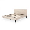 Contemporary  King Size Bed Frame with Button Tufted Diamond Stitching, Plush Upholstered Platform Bed Frame with Headboard -Christopher Knight Home - 2 of 4