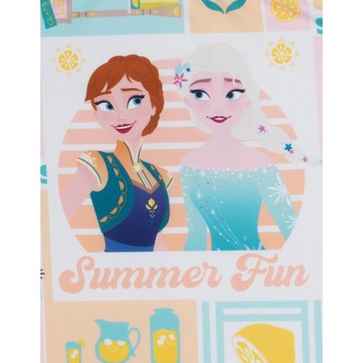 Disney Frozen Little Girls UPF 50+ One Piece Bathing Suit Teal Green / Coral Peach 5-6 — фото 2