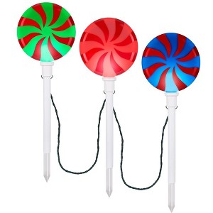 Gemmy LightShow ColorMotion 3-Marker Multicolor Lollipop Pathway Markers 5.5FT - 1 of 3