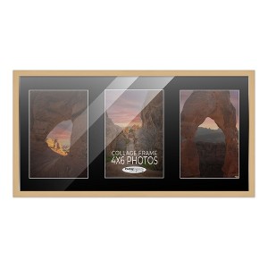 PosterPalooza | Natural Finish Collage Frame - Black Mat, 20 Frame Sizes to Choose From, UV Acrylic - 1 of 4