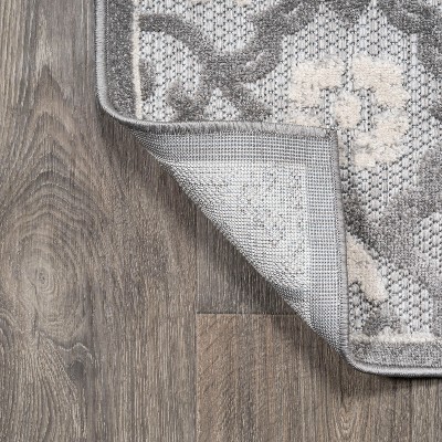 Mediterranean Trellis 4'x6' Light Gray/Ivory Synthetic Area Rug