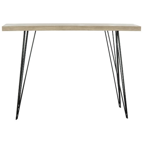 Safavieh Home Collection Wolcott Mid-Century Modern Dark Brown and Black Console Table
