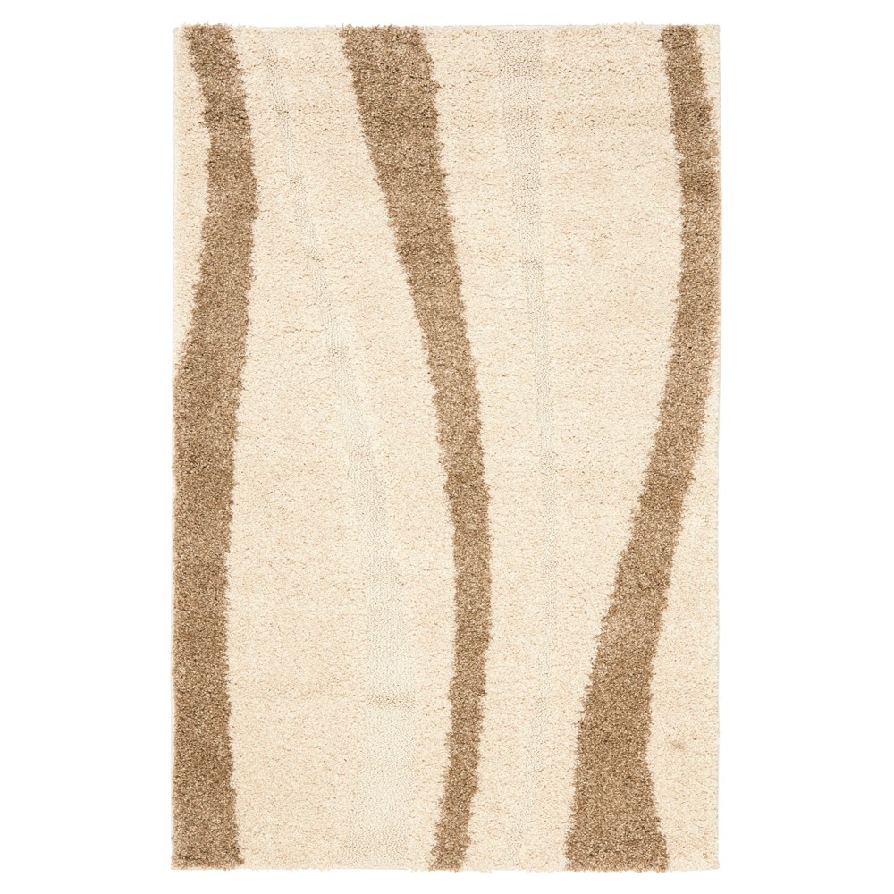 Cream/Dark Brown Abstract Tufted Area Rug - (4'x6') - Safavieh